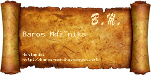 Baros Mónika névjegykártya